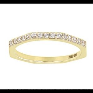 Solid 10K 0.30CTW Round White Zircon Octagonal Ring